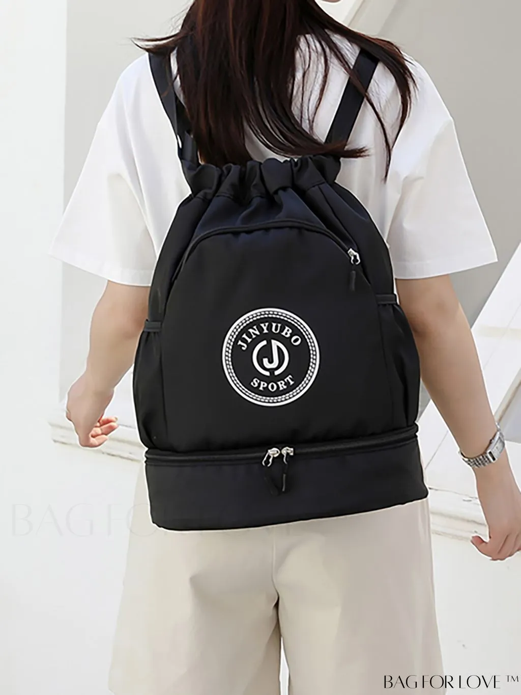 BagForLove - Versatile Drawstring Backpack with Shoe Compartment, Lightweight Workout Bag for Daily Commute, Outdoor Travel, and Gym