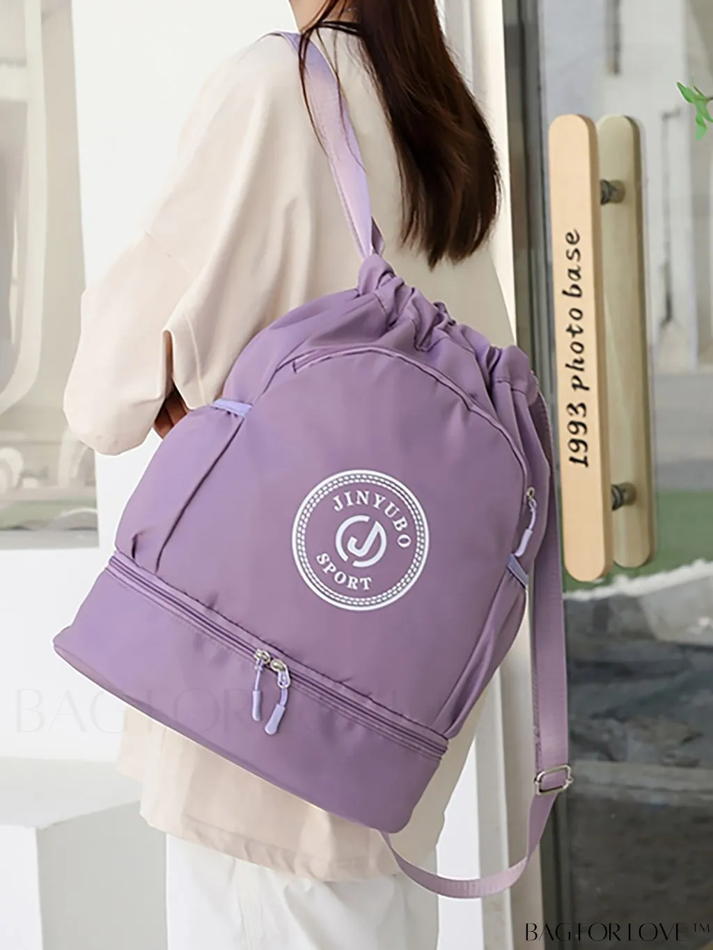 BagForLove - Versatile Drawstring Backpack with Shoe Compartment, Lightweight Workout Bag for Daily Commute, Outdoor Travel, and Gym