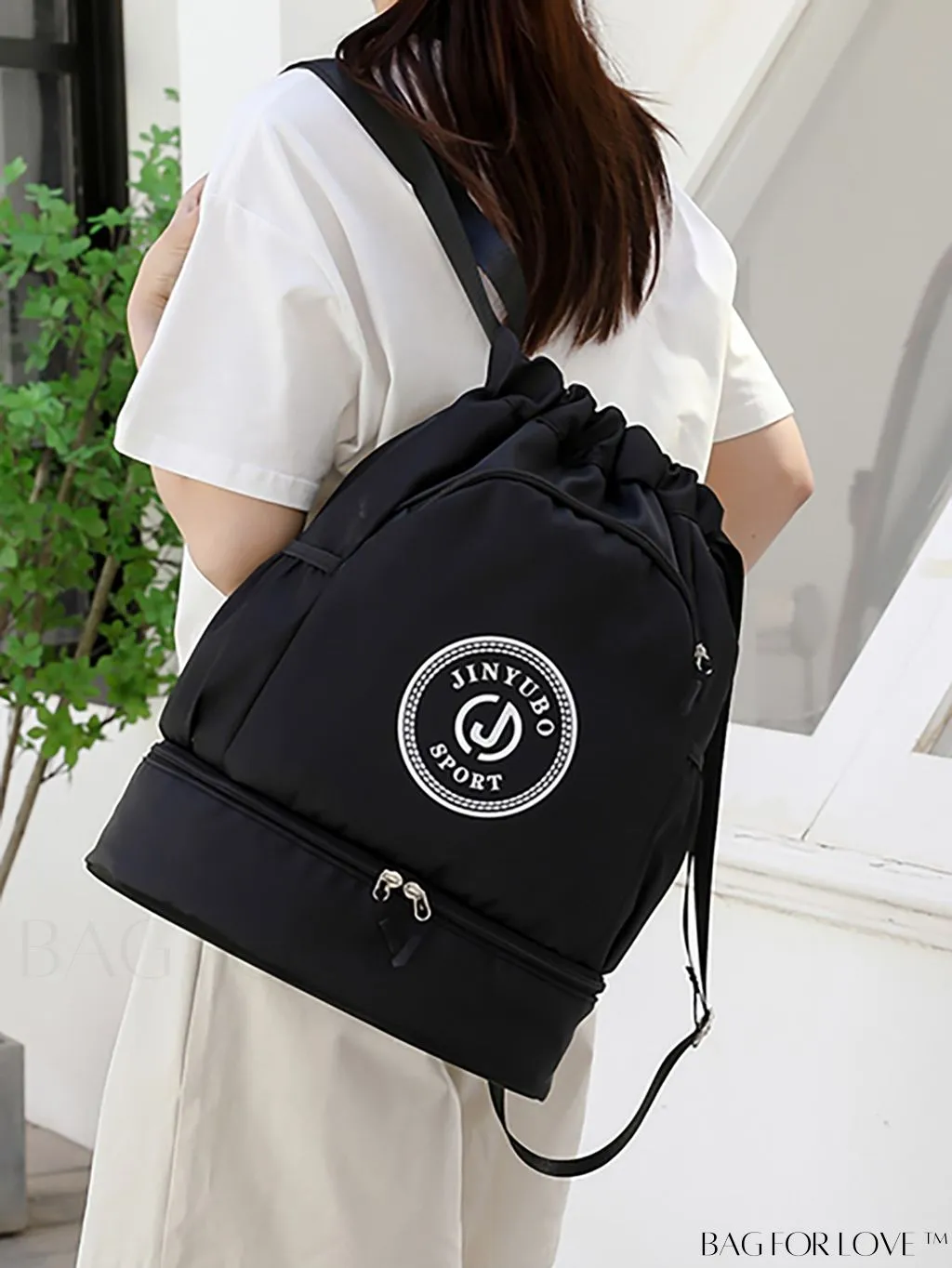 BagForLove - Versatile Drawstring Backpack with Shoe Compartment, Lightweight Workout Bag for Daily Commute, Outdoor Travel, and Gym