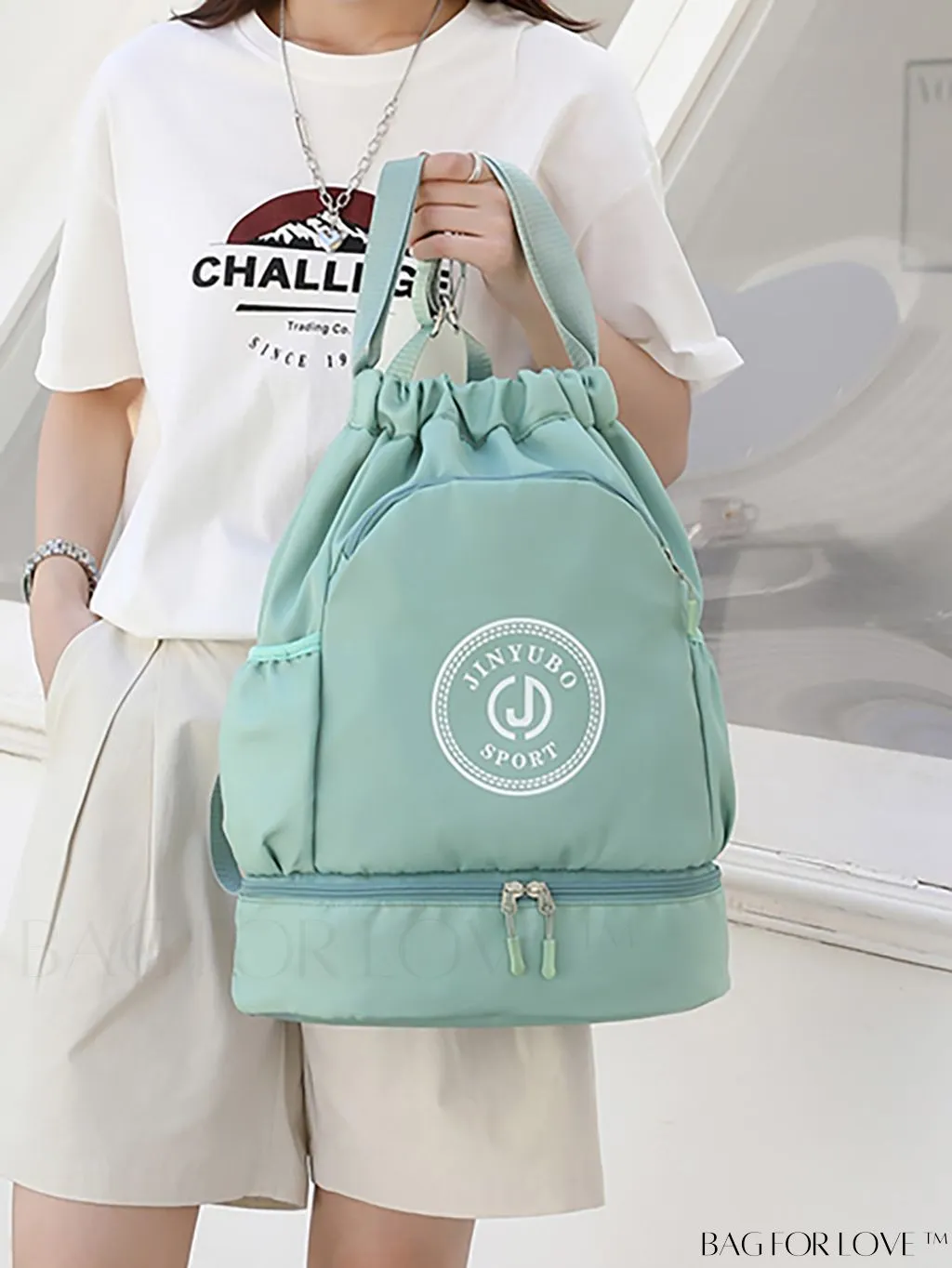 BagForLove - Versatile Drawstring Backpack with Shoe Compartment, Lightweight Workout Bag for Daily Commute, Outdoor Travel, and Gym