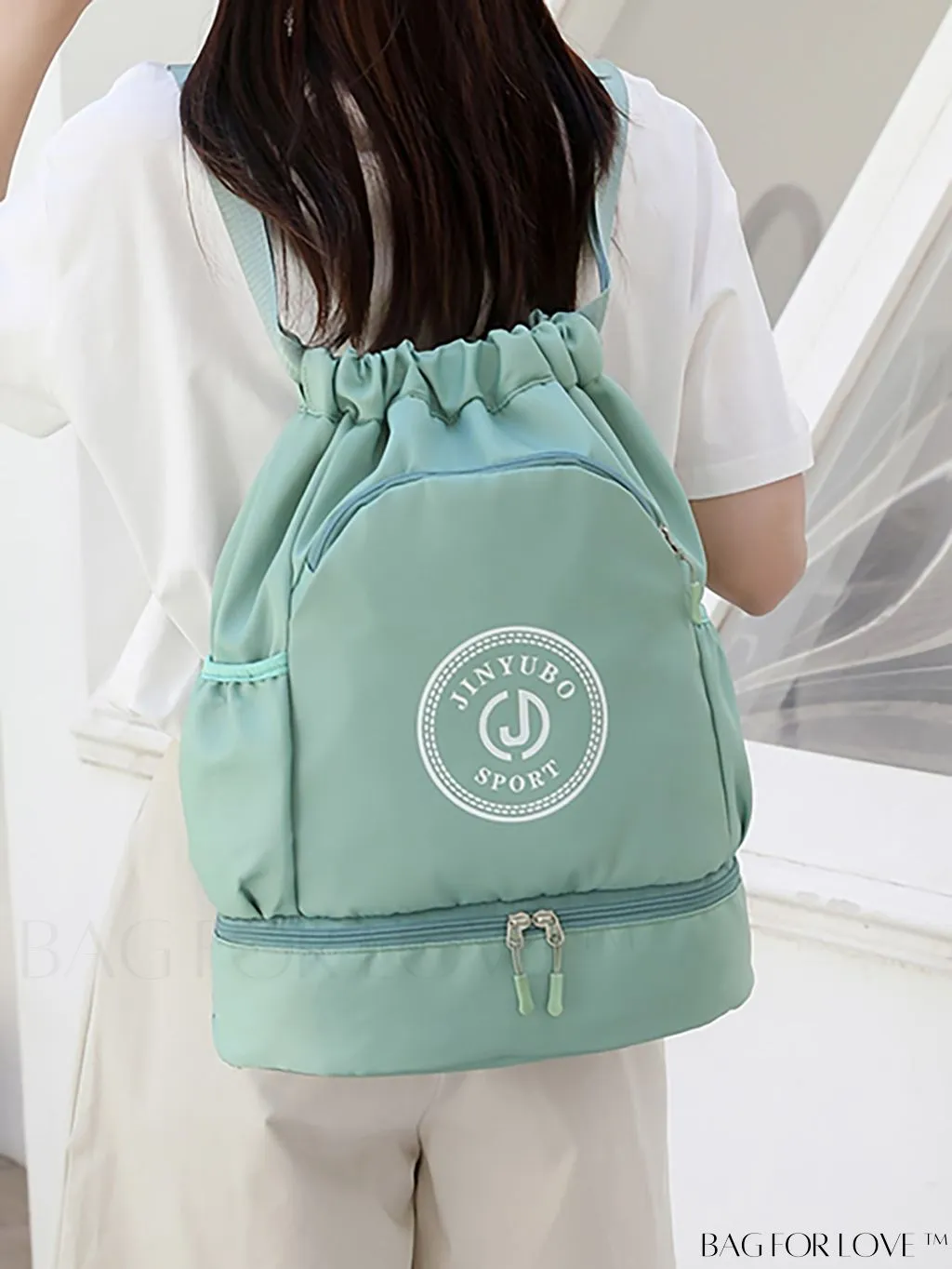 BagForLove - Versatile Drawstring Backpack with Shoe Compartment, Lightweight Workout Bag for Daily Commute, Outdoor Travel, and Gym