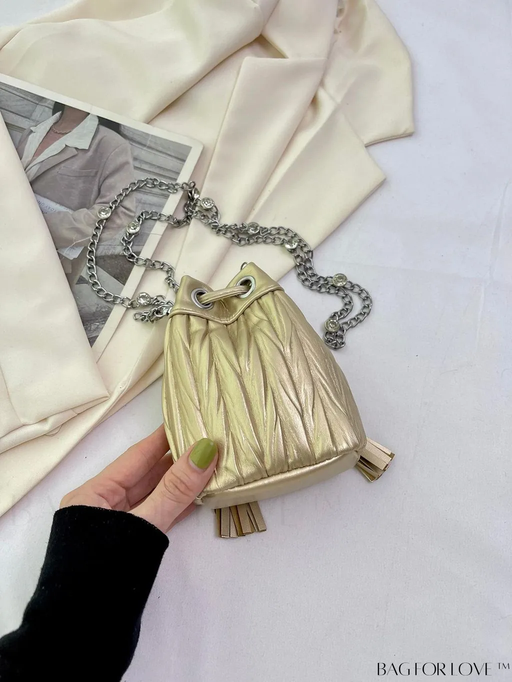 BagForLove - Versatile Korean Fashion Pleated Bucket Bag - Trendy and Personalized Shoulder Crossbody