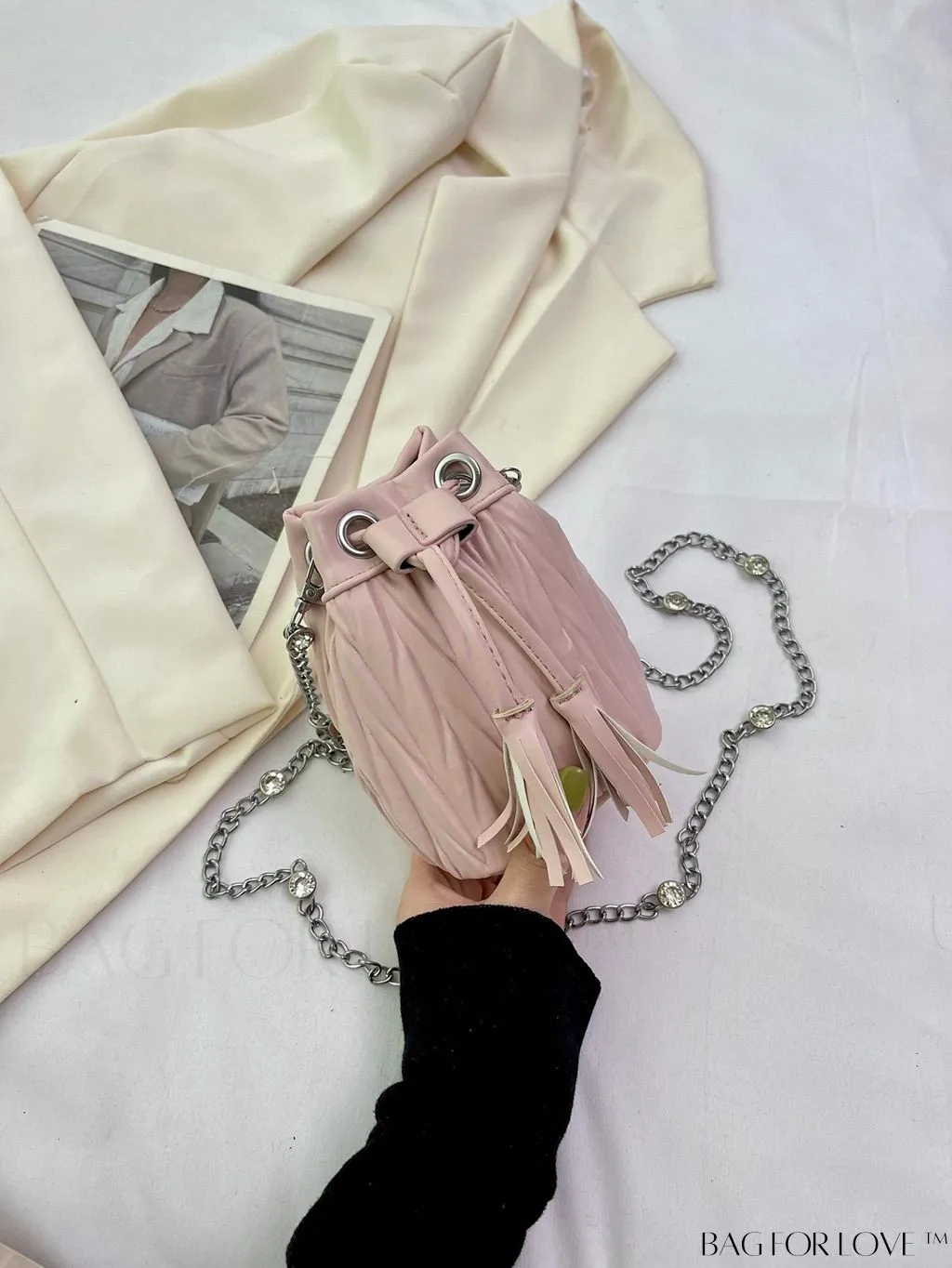 BagForLove - Versatile Korean Fashion Pleated Bucket Bag - Trendy and Personalized Shoulder Crossbody