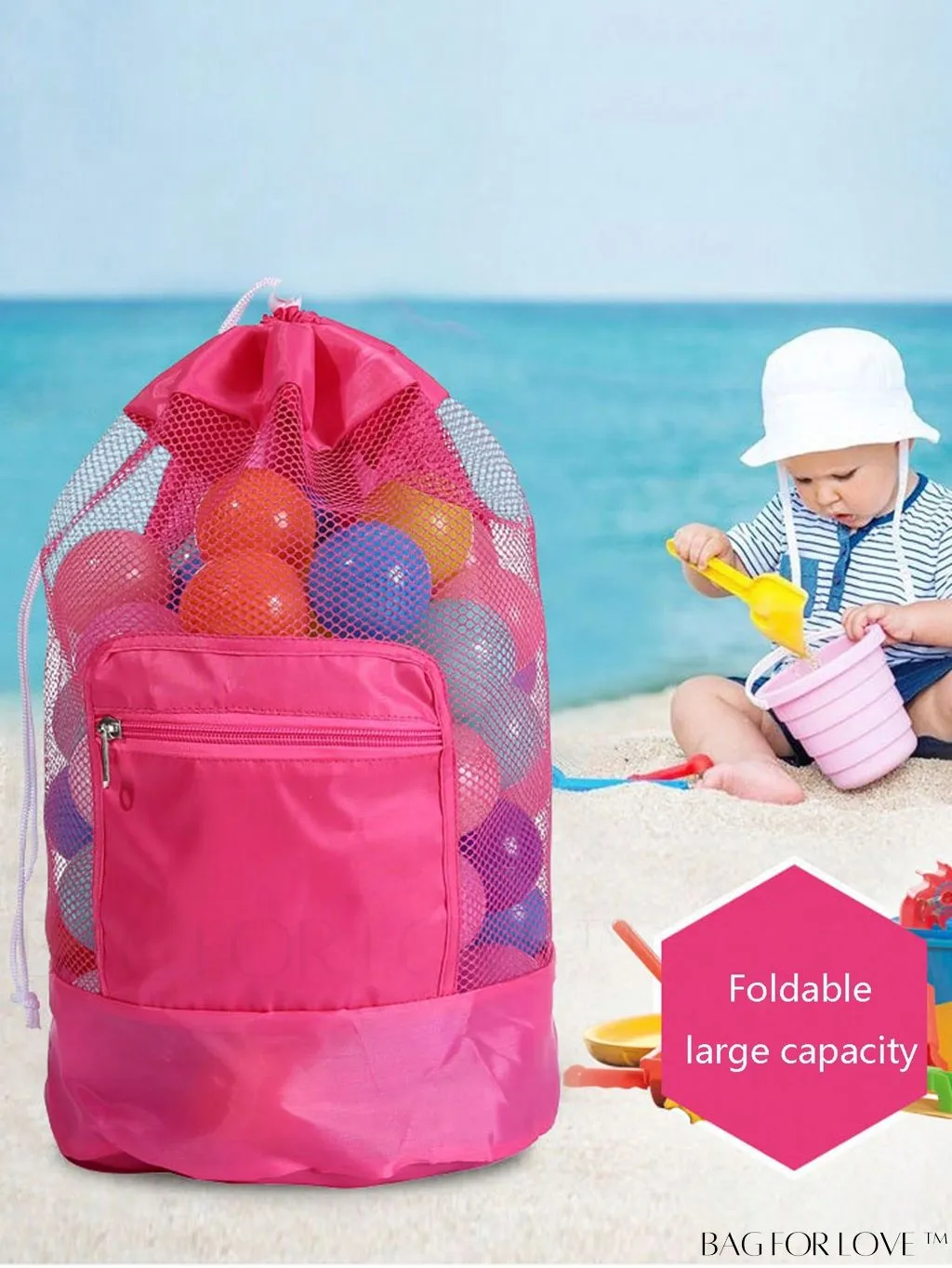 BagForLove - Waterproof Beach Backpack: Durable, Adjustable Strap Bag for Outdoor Sports & Swim Toy Storage