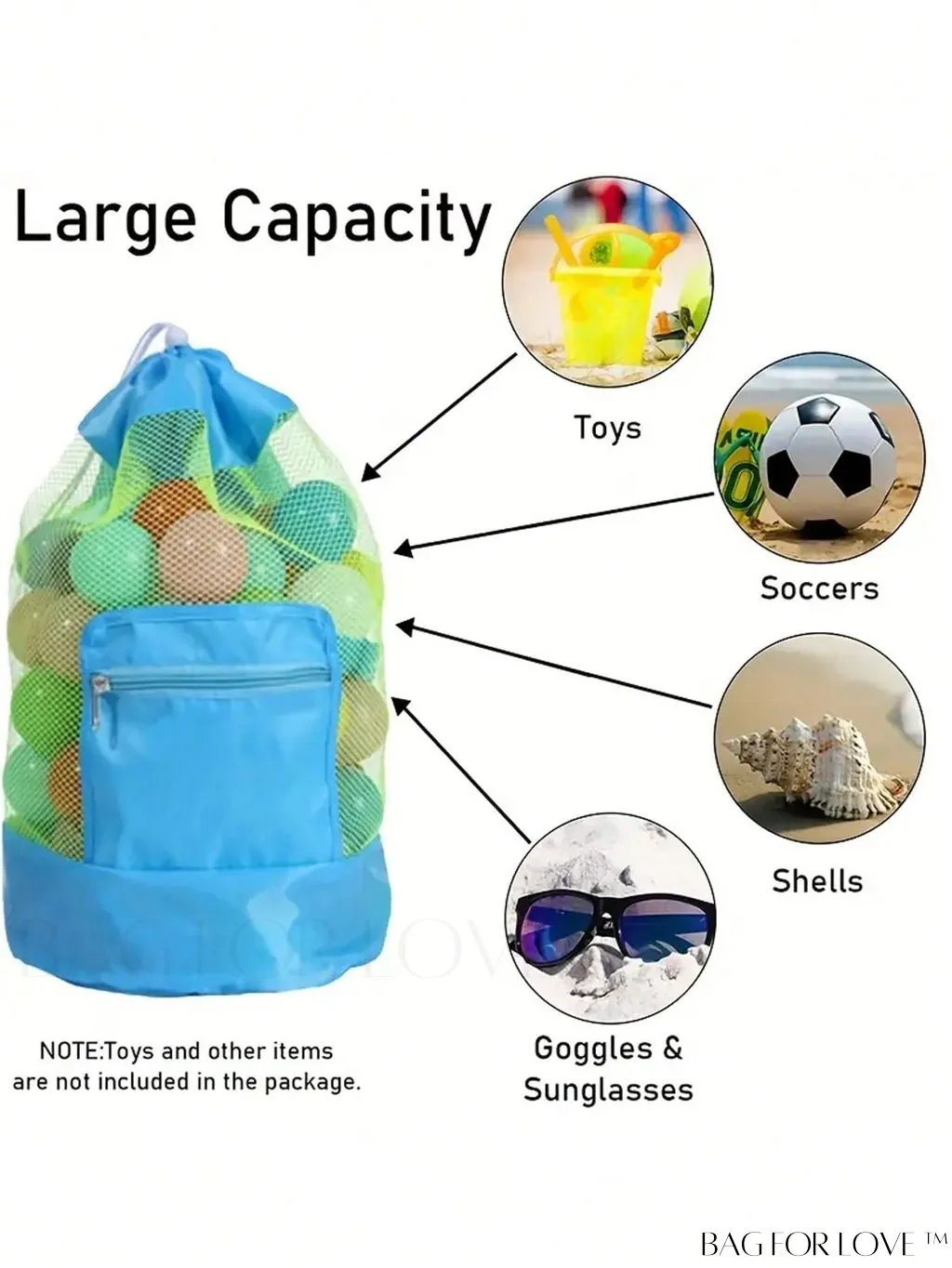 BagForLove - Waterproof Beach Backpack with Adjustable Strap for Swimming, Outdoor Sports, and Gym
