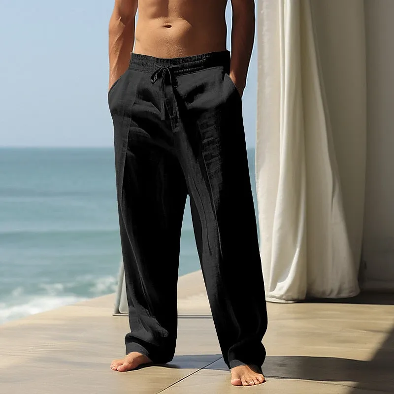 Baggy Linen Drawstring Beach Pants