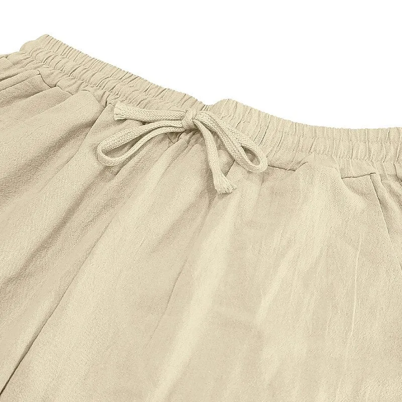 Baggy Linen Drawstring Beach Pants