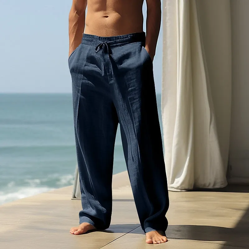 Baggy Linen Drawstring Beach Pants