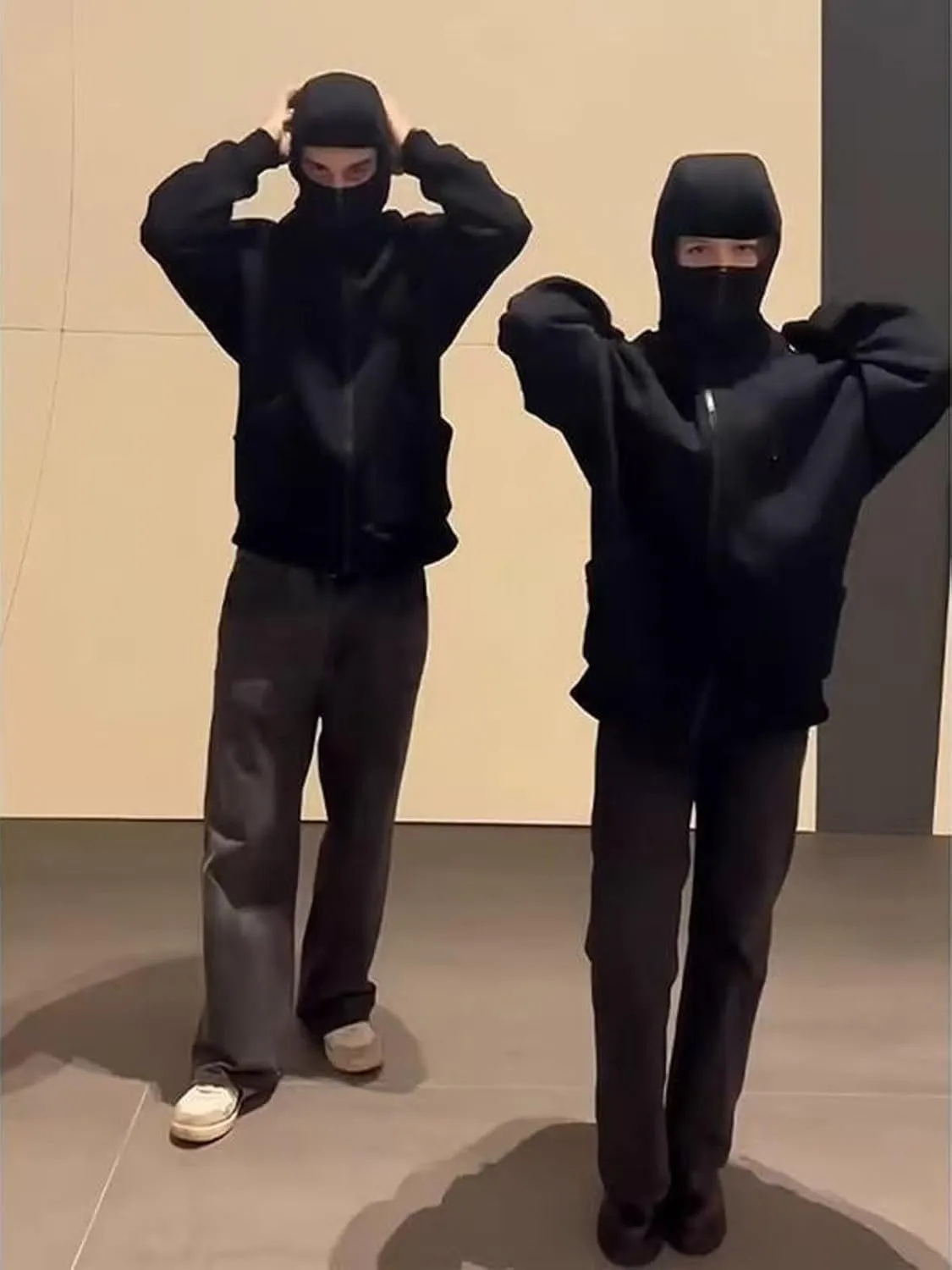 Balaclava Hoodie Zipper, Winter Hoodies for Men Double Layer Hooded Sweatshirt Fleece Zip Jacket
