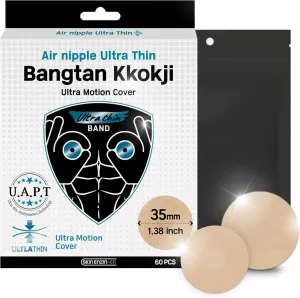 Bangtan Kkokji Ultra-Thin Nipple Covers for Men – Sweatproof, Breathable and Invisible Anti Chafing Disposable Stickers for Outdoor Sports & Daily Use, Made in Korea 1.38inch 60pcs