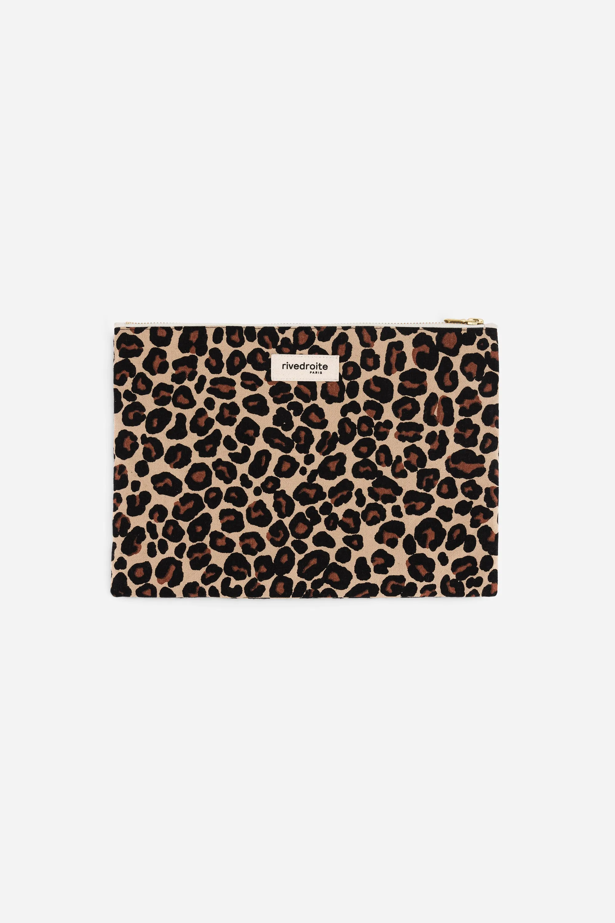 Barbette the medium sized pouch - Recycled cotton Leopard Beige sand