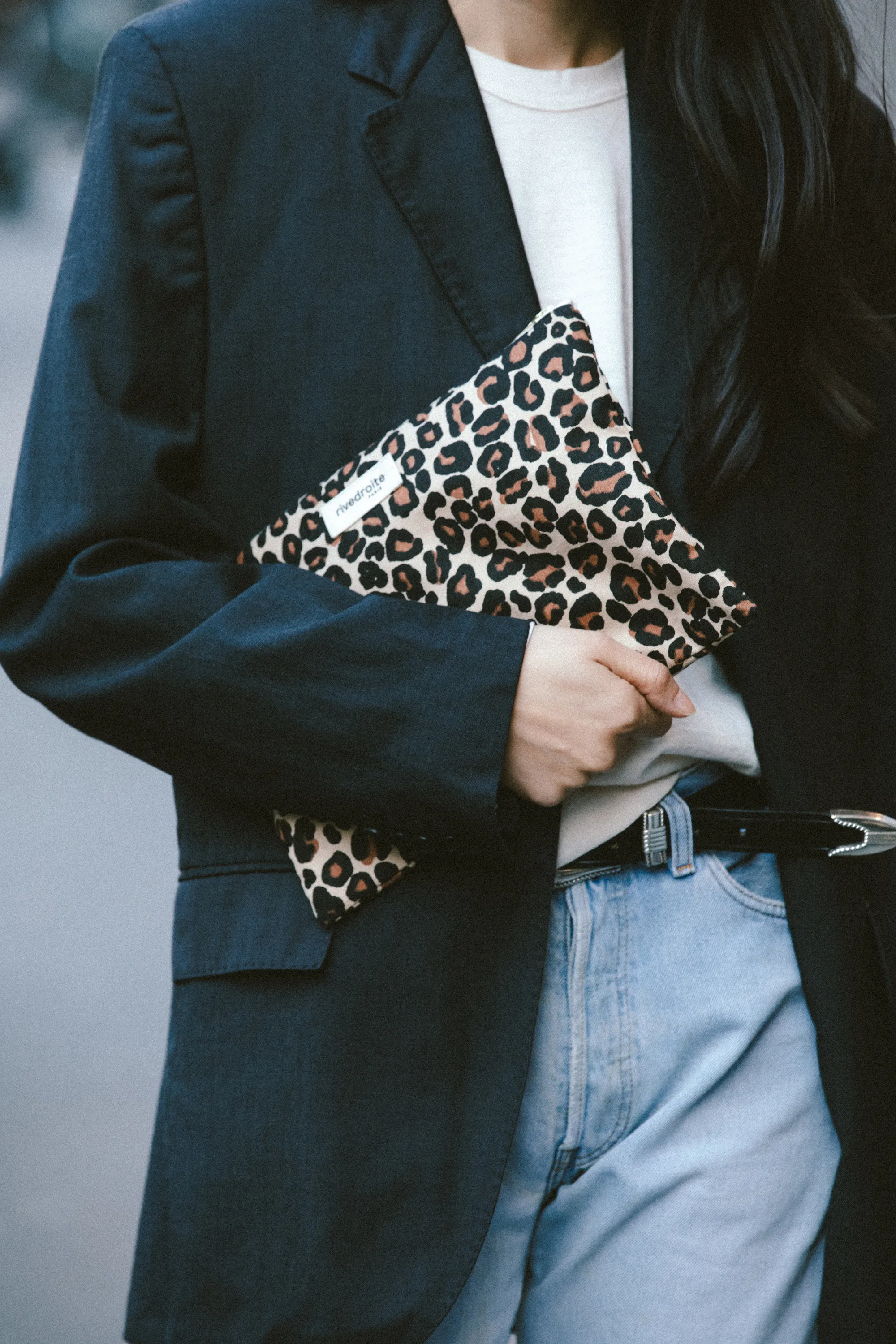Barbette the medium sized pouch - Recycled cotton Leopard Beige sand