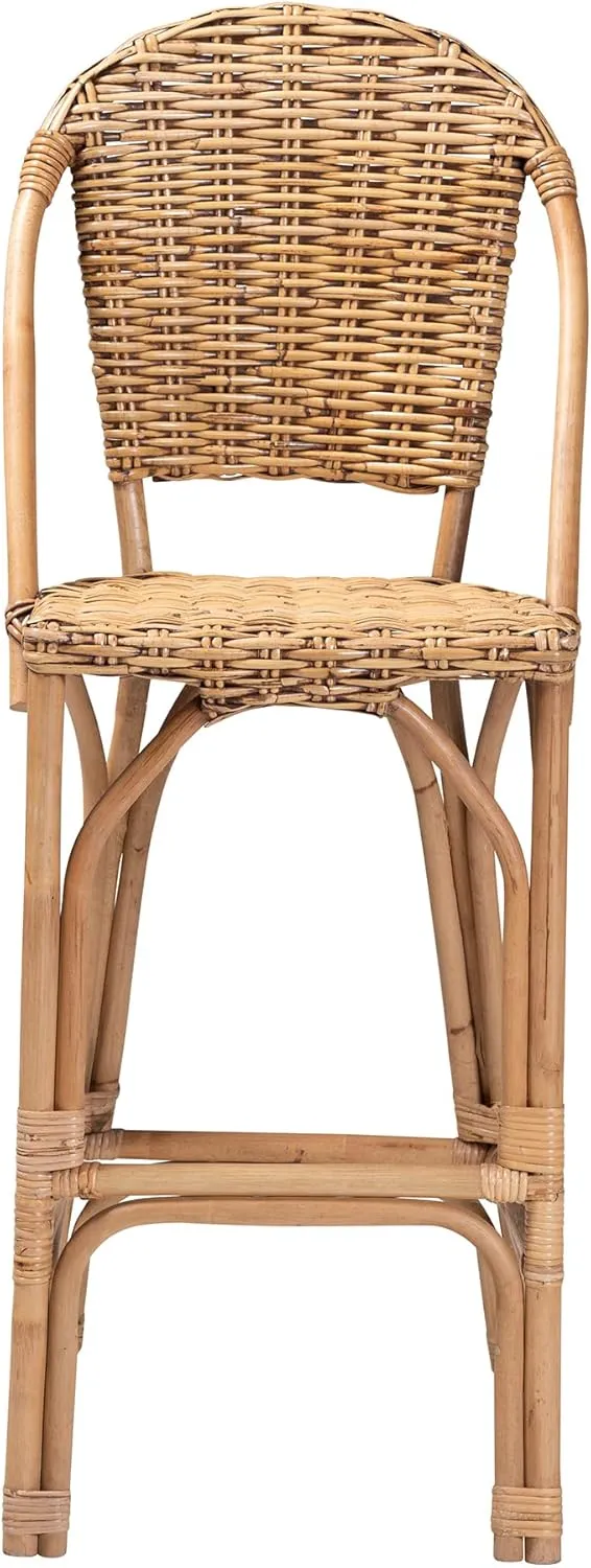 Baxton Studio Neola Bar Stool, One Size, Natural Brown