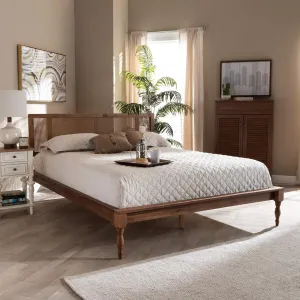 Baxton Studio Romy Queen Size Ash Brown Finished Wood Platform Bed