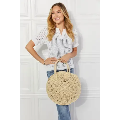 Beach Rattan Handbag Ivory