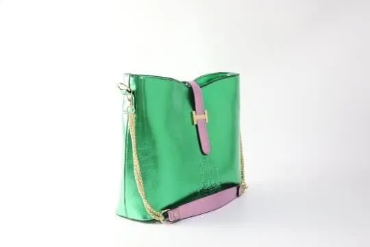 “Beautiful Pearlized Pink & Green HandBag of Distinction II” (SOLD OUT)