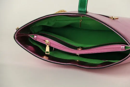“Beautiful Pearlized Pink & Green HandBag of Distinction II” (SOLD OUT)