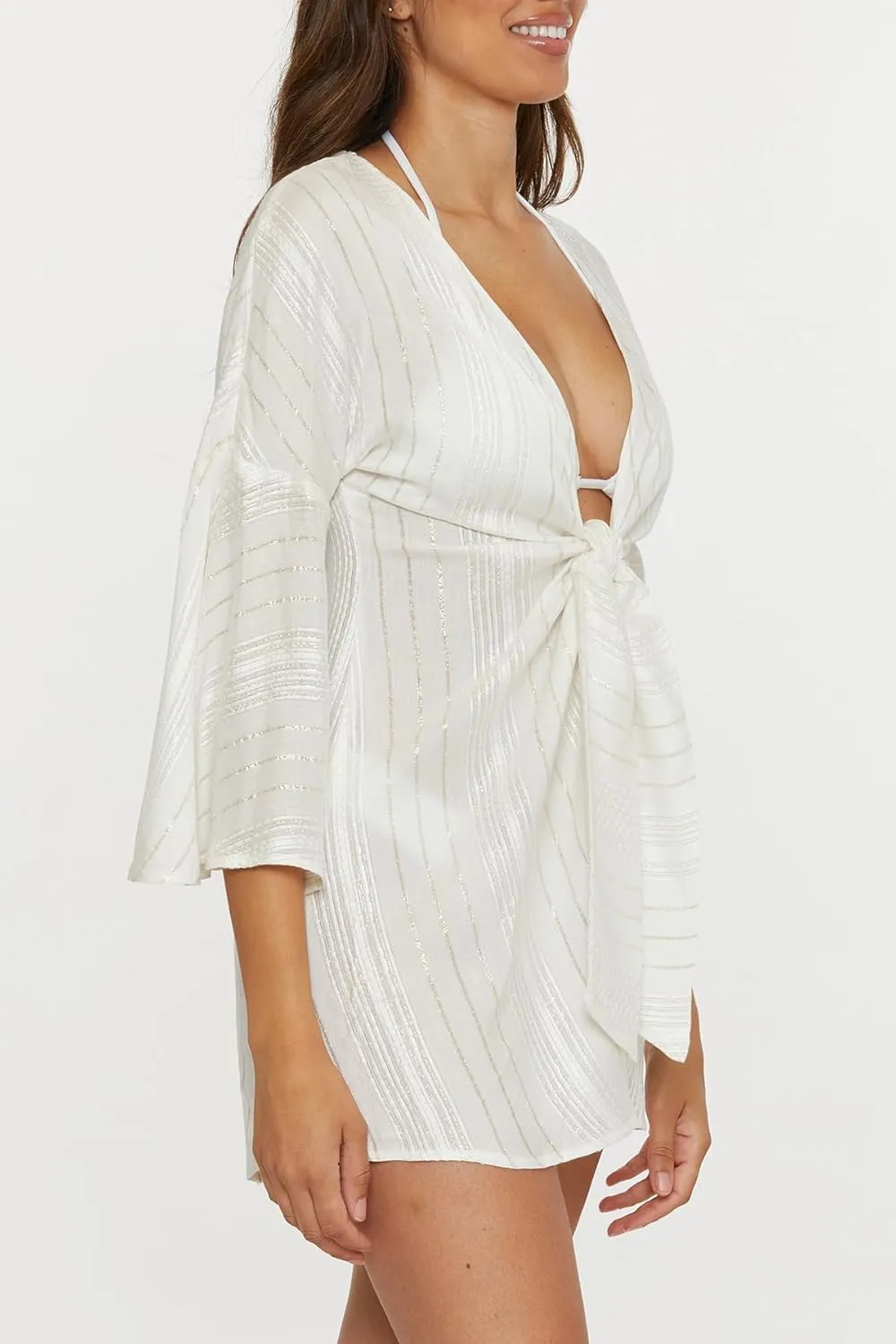 BECCA Women's Standard Radiance V-Neck Tunic, Casual, Beach Cover Ups