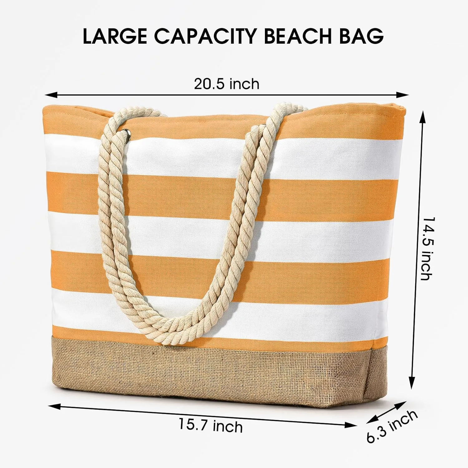 Becokan Beach Bags for Women Large Canvas Beach Tote Bag Beach Bags Waterproof Sandproof Swim Pool Bag Travel Essentials