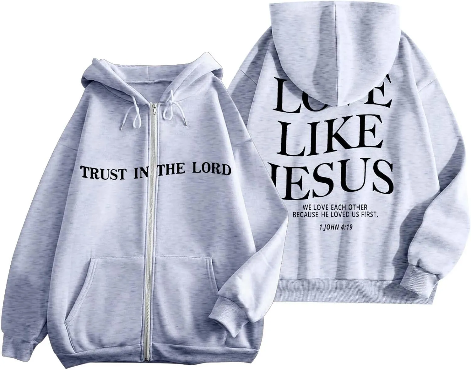 Bible Verse for Women Faith Over Fear Hoodie Fashion Shirt Christian Graphic Hoodies Pull Over Love Like Jesus Spirit