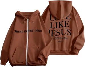 Bible Verse for Women Faith Over Fear Hoodie Fashion Shirt Christian Graphic Hoodies Pull Over Love Like Jesus Spirit