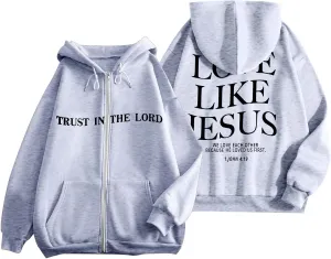 Bible Verse for Women Faith Over Fear Hoodie Fashion Shirt Christian Graphic Hoodies Pull Over Love Like Jesus Spirit