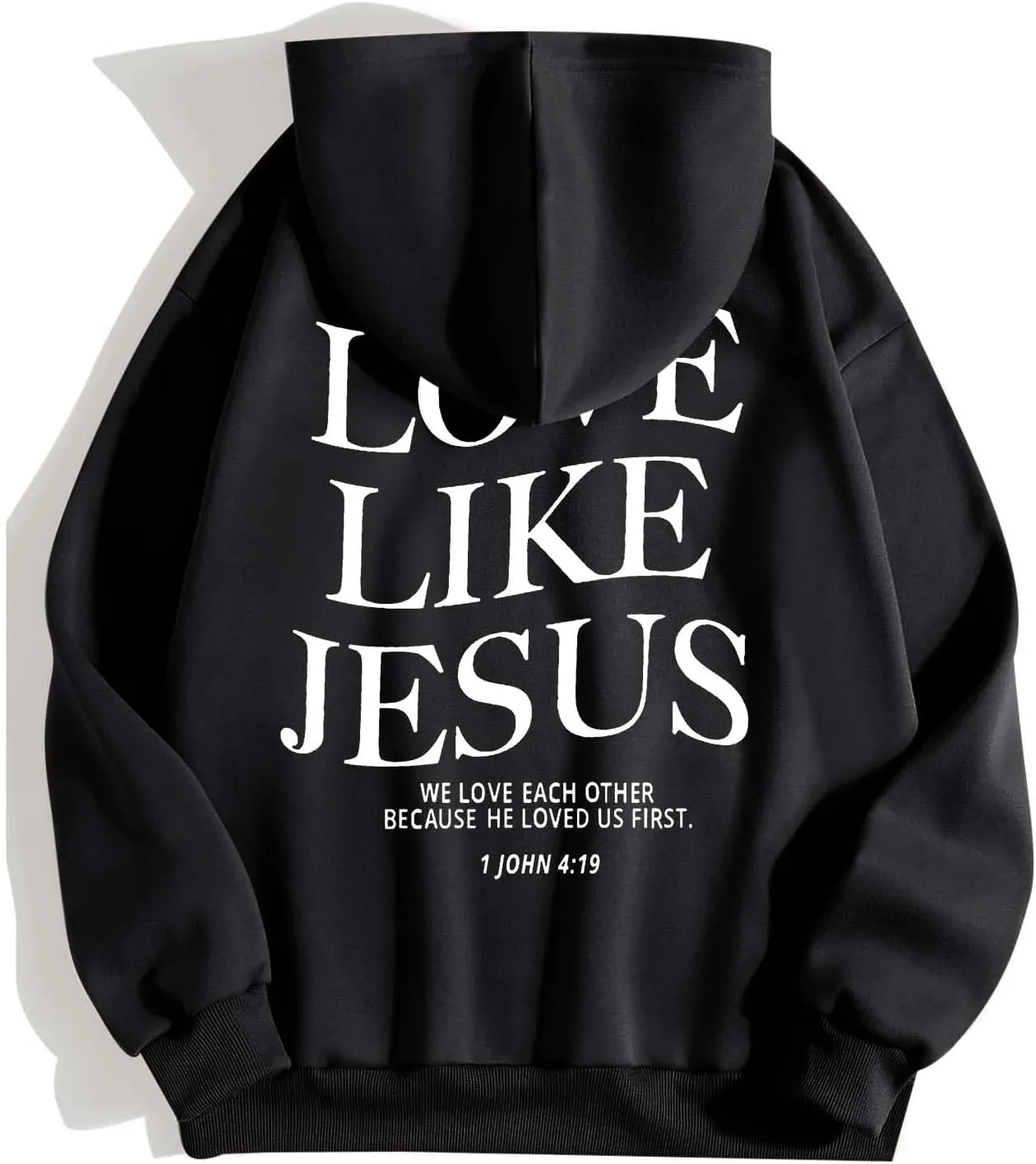 Bible Verse for Women Faith Over Fear Hoodie Fashion Shirt Christian Graphic Hoodies Pull Over Love Like Jesus Spirit