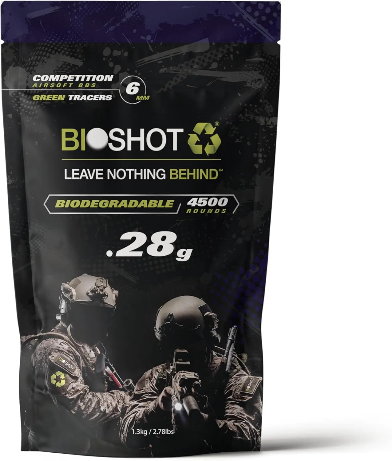 Biodegradable Green Tracer Glow in The Dark Airsoft BBS - Seamless Competition Match Grade for All 6mm Airsoft Guns and Accessories
