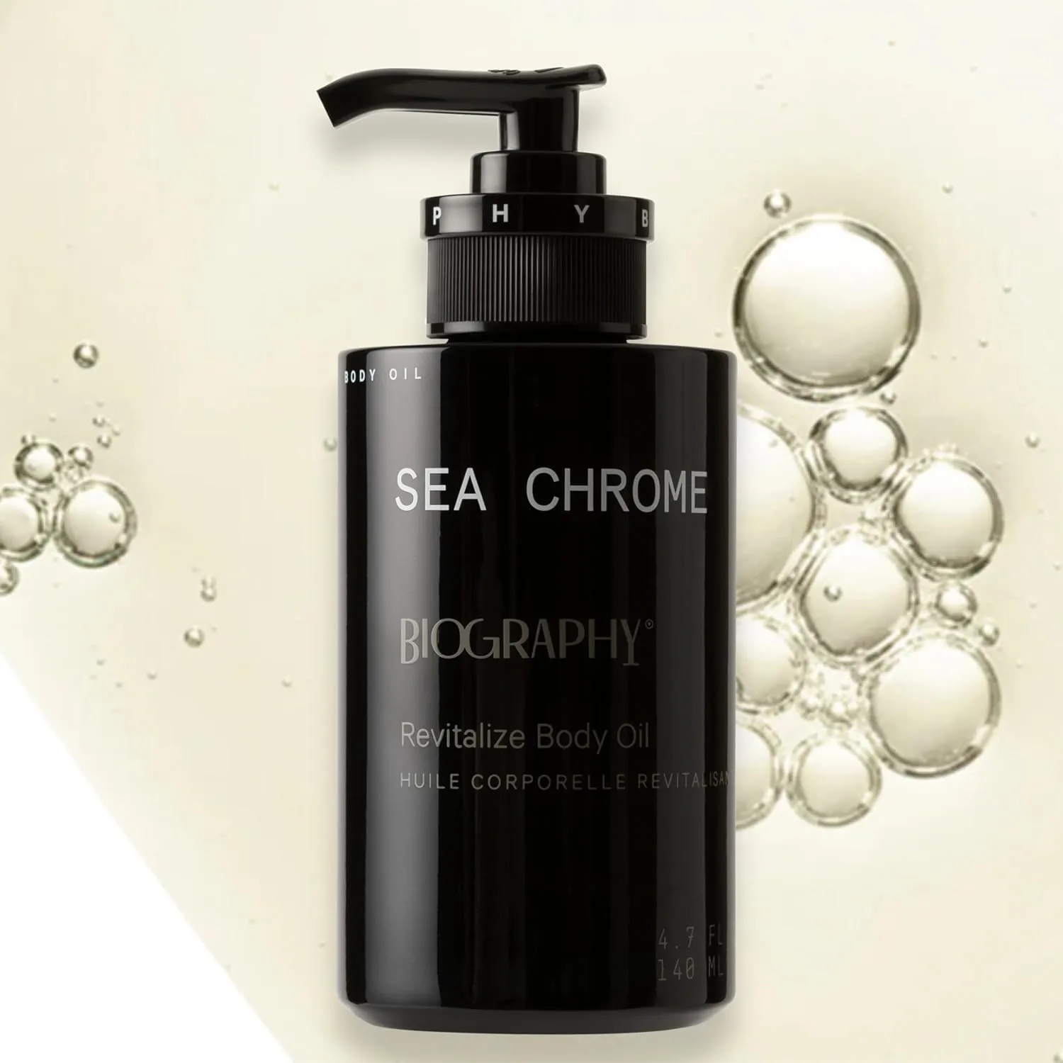 Biography Sea Chrome Revitalize Body Oil, 140ml- Luxury After Shower Moisturizer & Hydrator for Women. For Skin Tightening & Healthy Glow w/Guarana Seed Caffeine, Argan & Jojoba Seed Oil