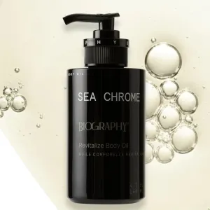 Biography Sea Chrome Revitalize Body Oil, 140ml- Luxury After Shower Moisturizer & Hydrator for Women. For Skin Tightening & Healthy Glow w/Guarana Seed Caffeine, Argan & Jojoba Seed Oil