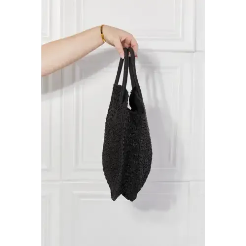 Black Beach Rattan Handbag