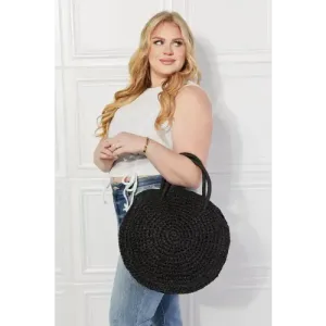 Black Beach Rattan Handbag