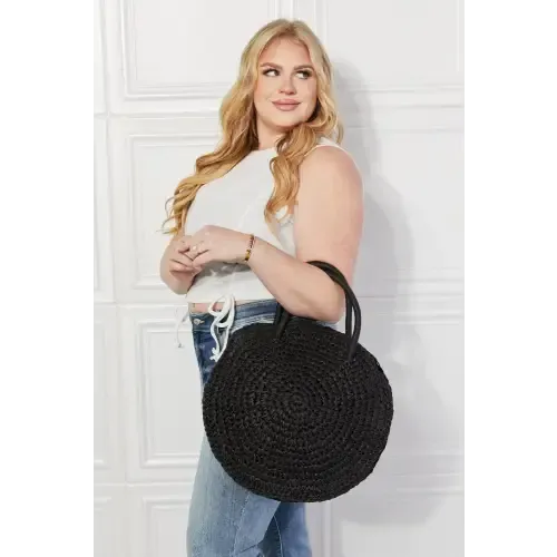 Black Beach Rattan Handbag