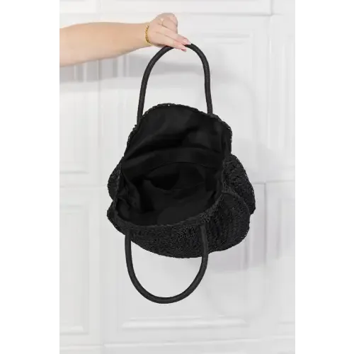 Black Beach Rattan Handbag