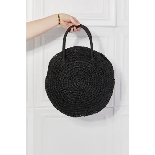 Black Beach Rattan Handbag