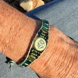 Blue/green lotus blossom bracelet