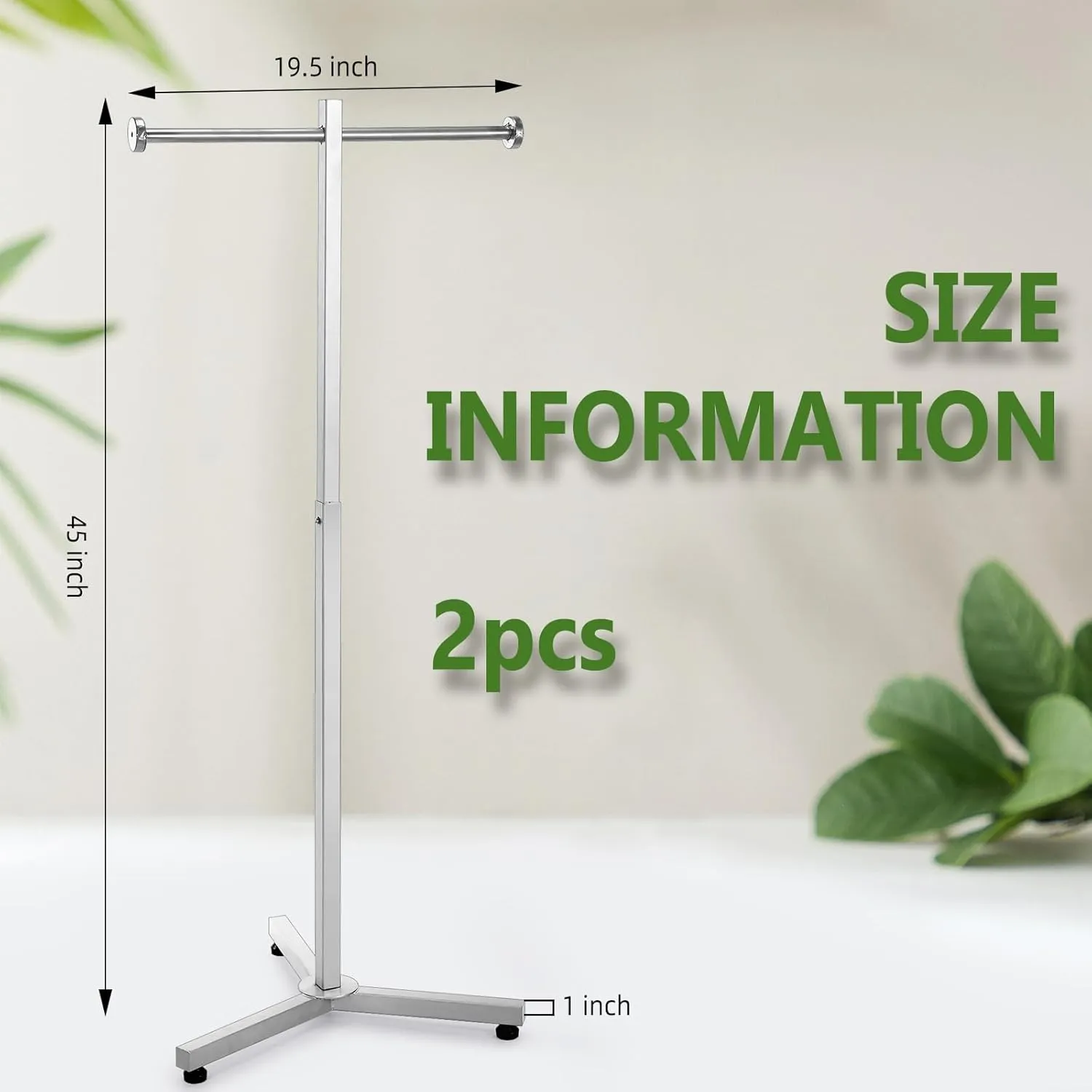 Blulu 2 Pcs Heavy Duty Adjustable Shopping Bag Rack Metal Rack for Retail Store Chrome Handbag Display Stand for Trade Show Boutique Small Business, 45 Inch (Silver)