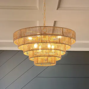 Bohemian style 23.6 Inch Rattan Woven Pendant Light