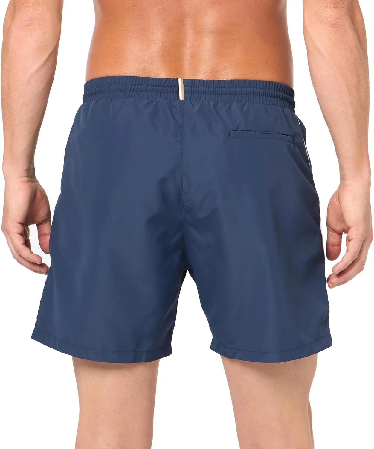 BOSS Men's Standard Medium Length Solid Swim Trunk