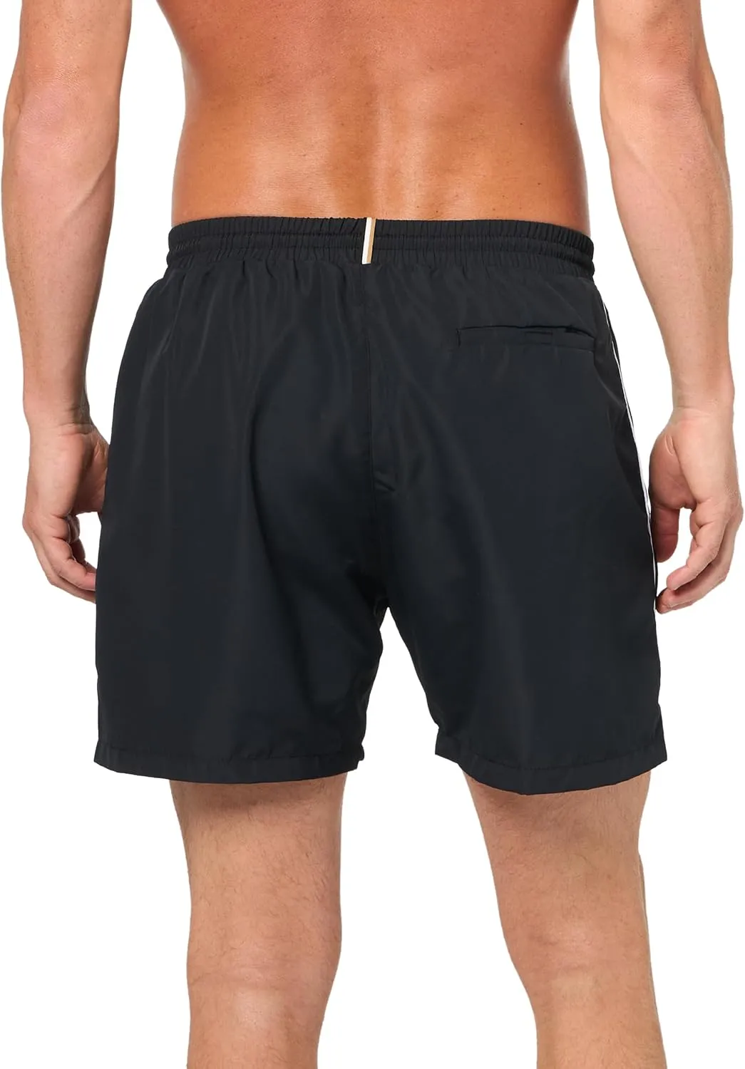 BOSS Men's Standard Medium Length Solid Swim Trunk