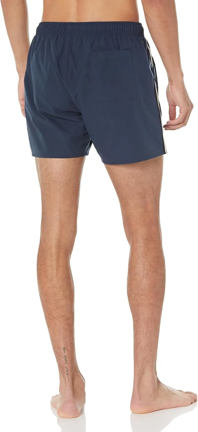 BOSS Men's Standard Solid Swim Trunk with Iconic Side Stripe