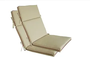 BOSSIMA Indoor Outdoor High Back Chair Cushions Replacement Patio Chair Seat Cushions Set of 2 Light Khaki