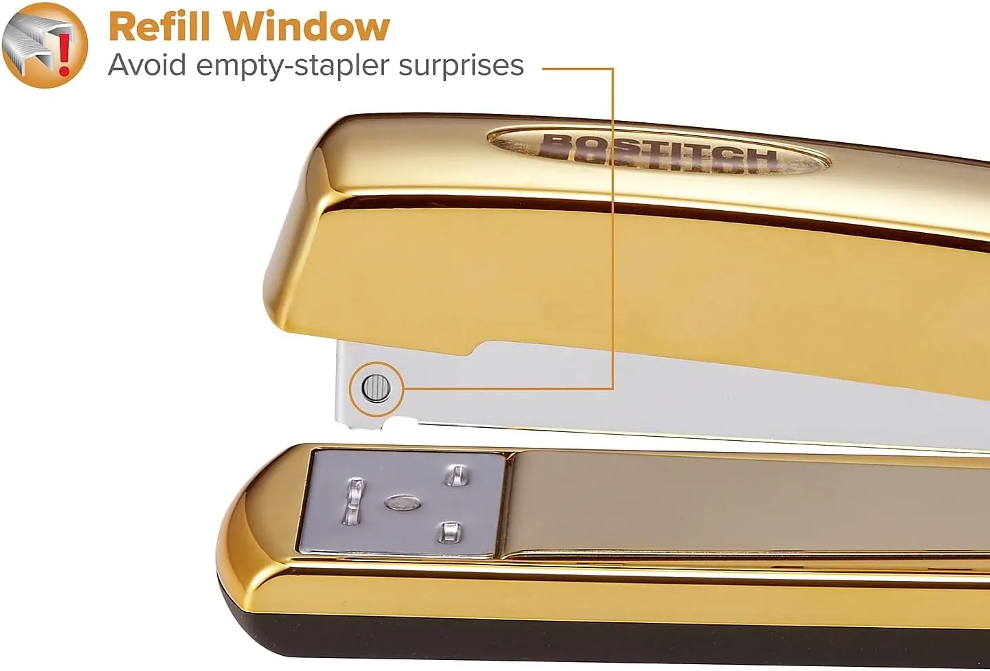 Bostitch Office Professional Metal Executive Stapler, 20 Sheet Capacity, Gold Chrome (B5000-GOLD)