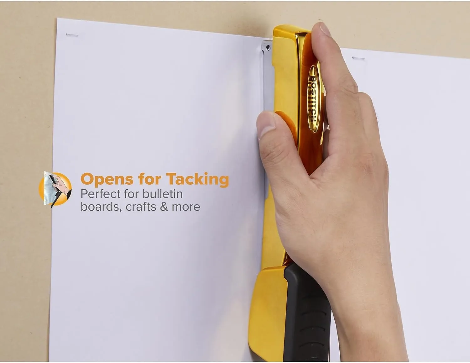 Bostitch Office Professional Metal Executive Stapler, 20 Sheet Capacity, Gold Chrome (B5000-GOLD)