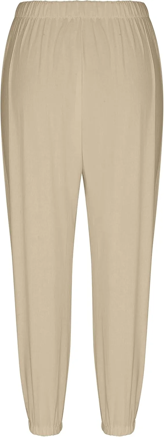 Bozanly Women's Casual Lantern Harem Loose Capris Pants Summer Yoga Slacks Trousers with Pockets