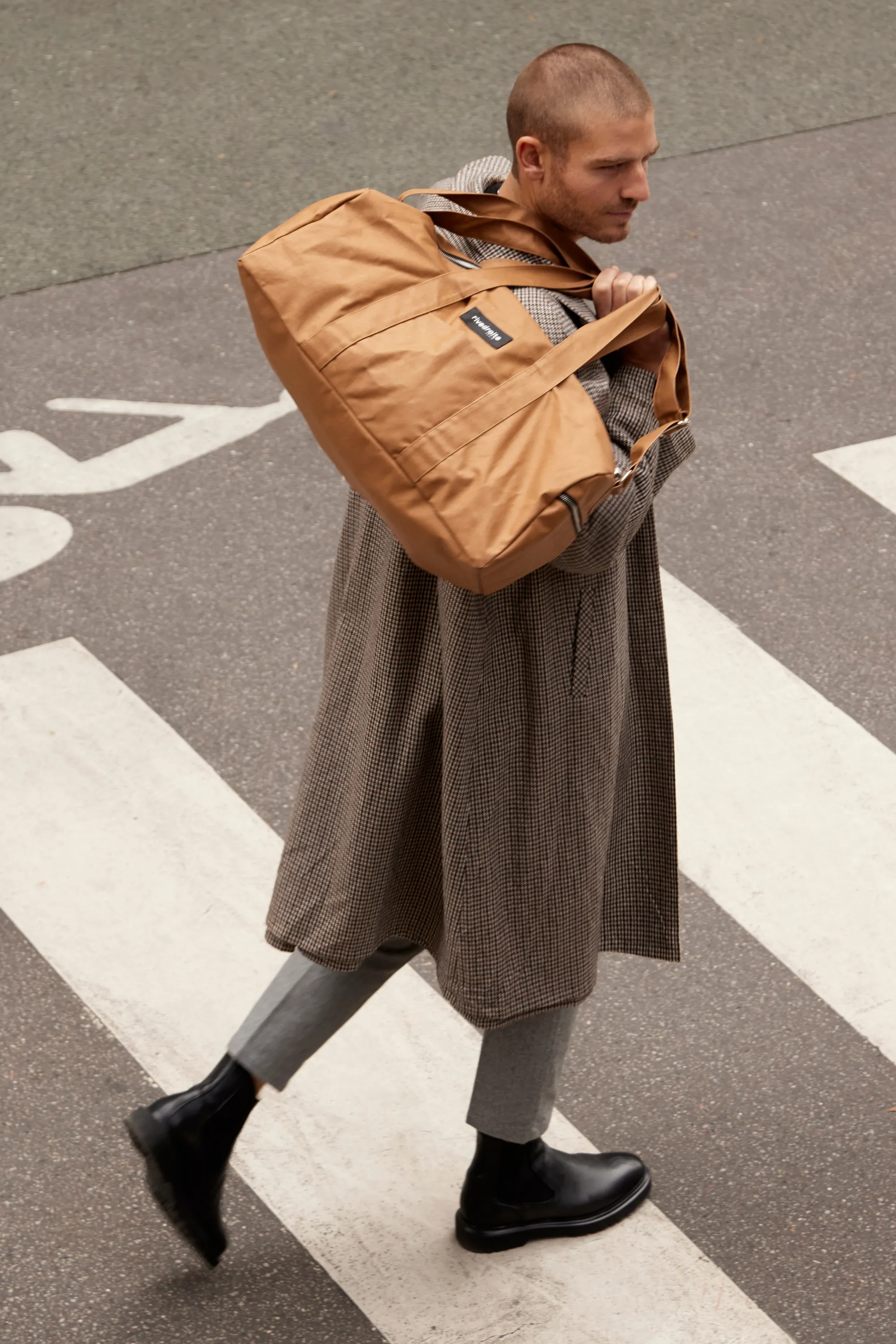 Béranger the weekend bag - Recycled cotton Camel