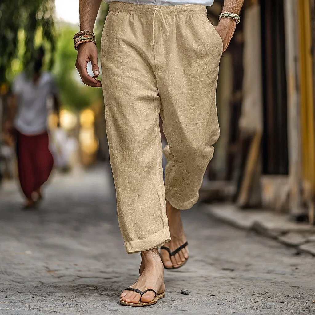 Breathable Linen Drawstring Trousers