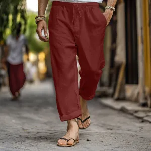 Breathable Linen Drawstring Trousers