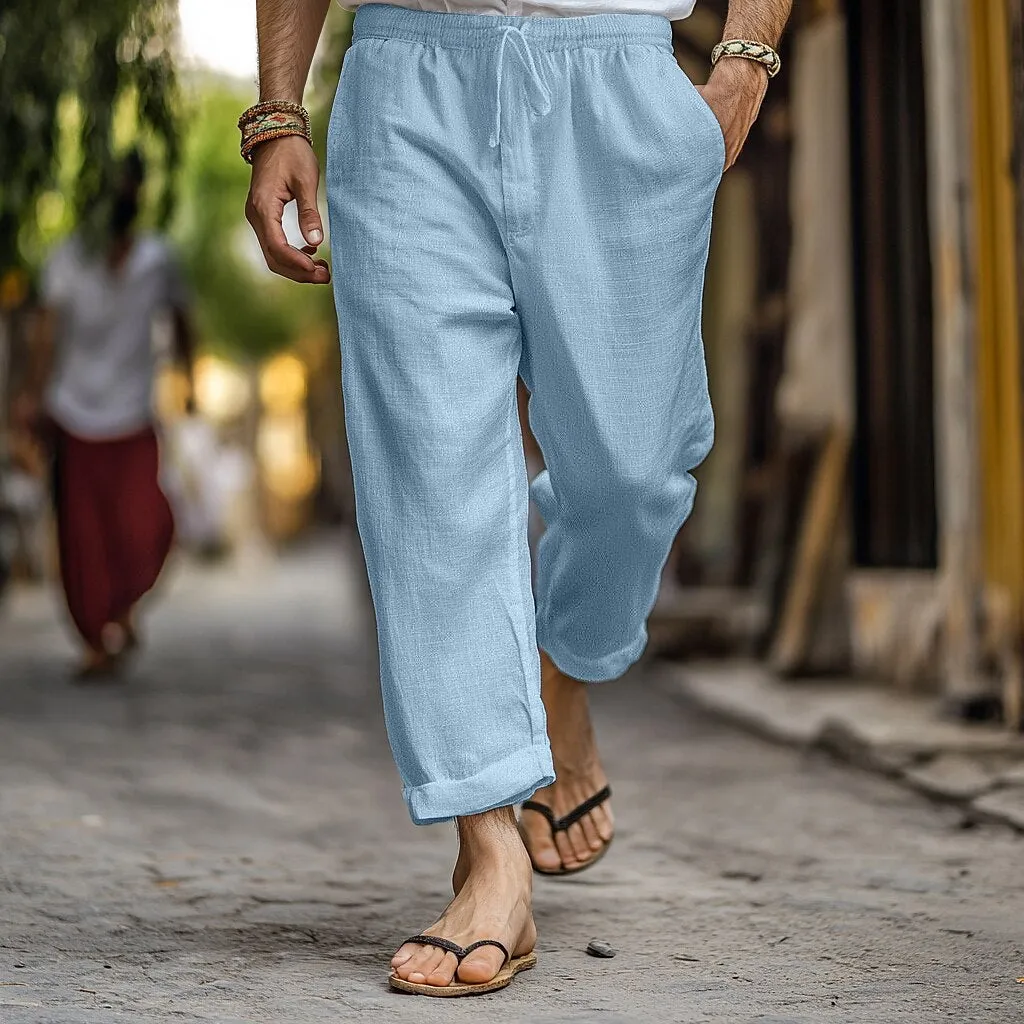 Breathable Linen Drawstring Trousers