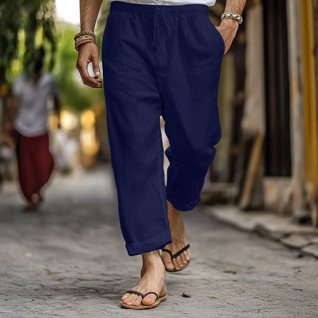 Breathable Linen Drawstring Trousers